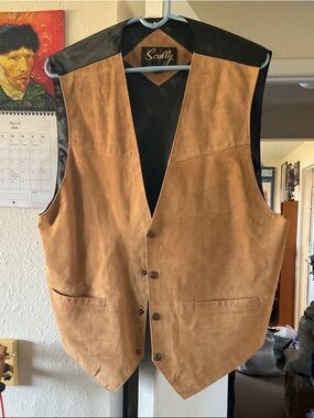 Scully Men's Brown Suede Button Vest